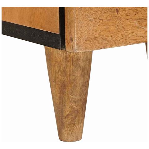 Comodino Marrone chiaro 40 x 33 x 46 cm legno massello di mango - Foto 9