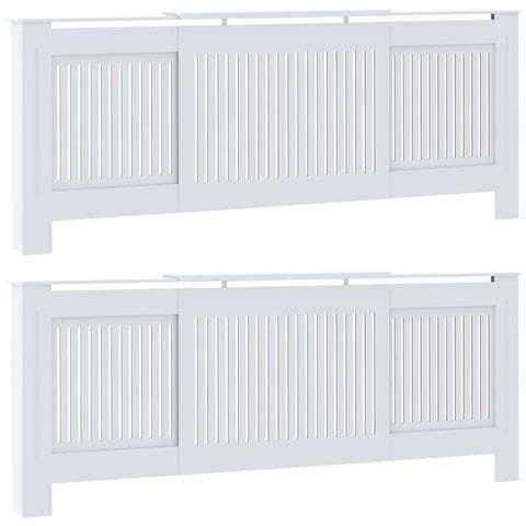 Copertura per radiatori 2 pcs Bianco (142-205) x 20.5 x 81.5 cm - Foto 1