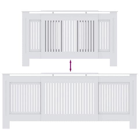 Copertura per radiatori 2 pcs Bianco (142-205) x 20.5 x 81.5 cm - Foto 9