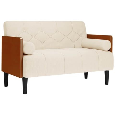 Divano Divanetto con Cuscini Bolster 110 cm Lino - Foto 1