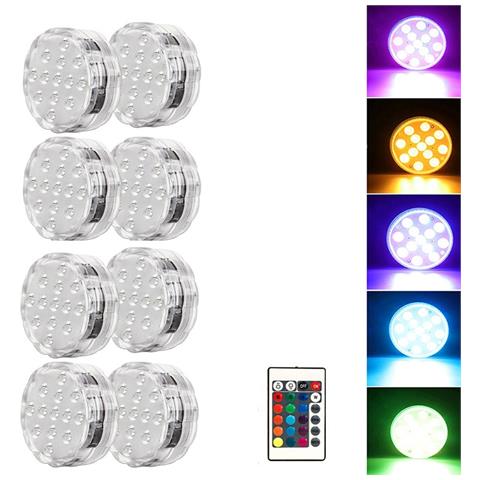 Luce A Disco Led 7cm Con Telecomando - 8 Luci Con Un Telecomando - Foto 1