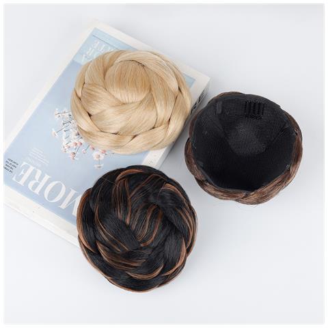 Elegante Chignon Nero - Extension Capelli Chignon Retro - Foto 2