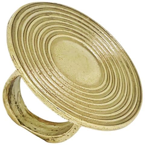 Anello Con Disco ""azca"" In Oro, Misura 15 - Foto 1