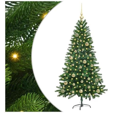 Albero di Natale con 150 LED con supporto Verde 150 cm PE - Foto 1