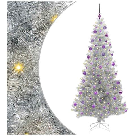 Albero di Natale con 300 LED con supporto Argento 210 cm PET - Foto 1