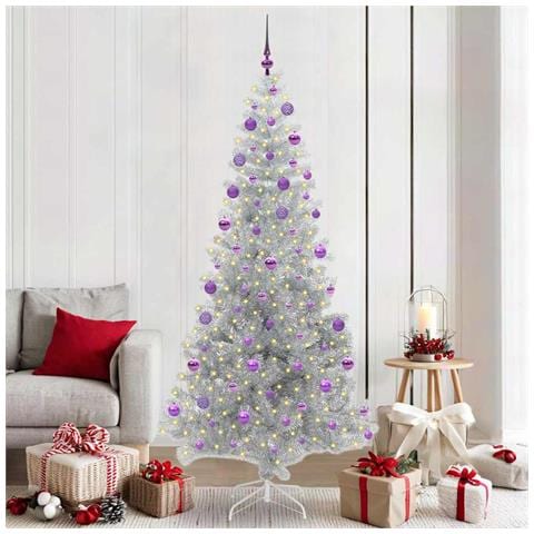 Albero di Natale con 300 LED con supporto Argento 210 cm PET - Foto 2