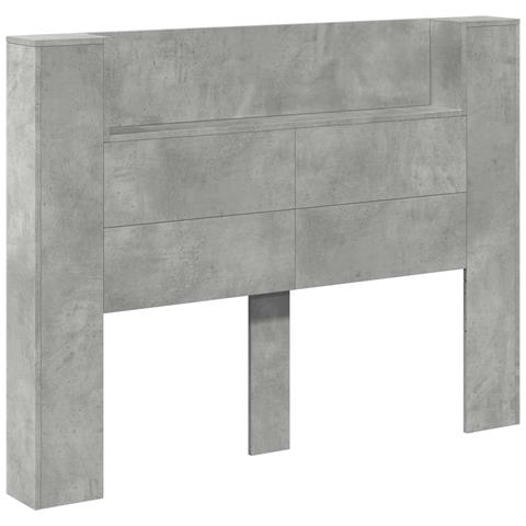 Testiera Grigio cemento 140 x 16,5 x 103,5 cm Legno multistrato - Foto 1