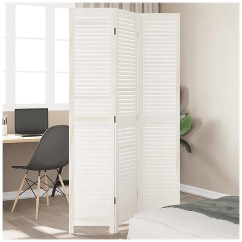 Divisorio Ambienti 3Pannelli Bianco Legno Massello di Paulownia - Foto 2