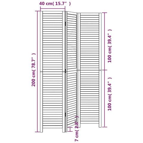 Divisorio Ambienti 3Pannelli Bianco Legno Massello di Paulownia - Foto 8