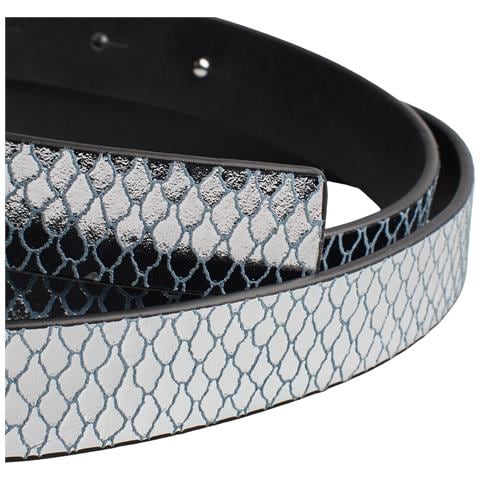 Cintura Sottile Reversibile Da Donna In Pelle Metallizzata 558992 - Foto 2