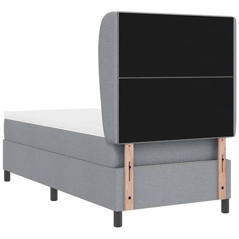 Letto a molle con materasso Grigio chiaro 90 x 200 cm Tessuto - Foto 9