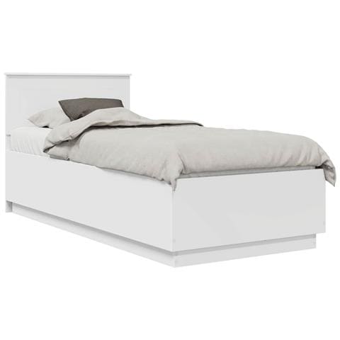 Struttura del letto Bianco 90 x 200 cm Legno multistrato - Foto 1