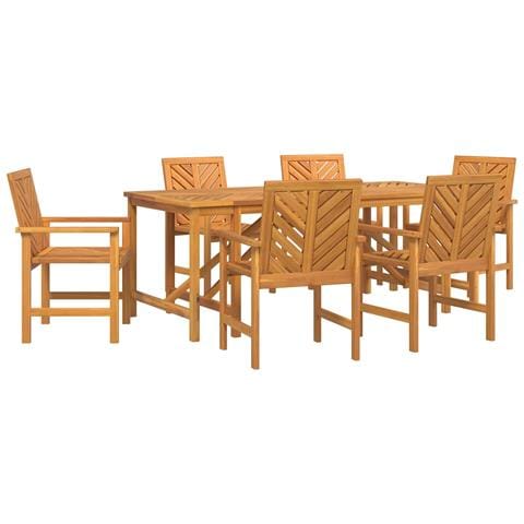 Set da Pranzo per Giardino 7 pcs Marrone - Foto 1