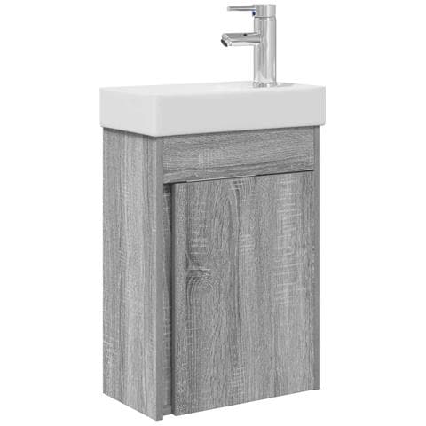 Mobile bagno con rubinetto Sonoma grigio 40,5 x 22,5 x 62 cm - Foto 1