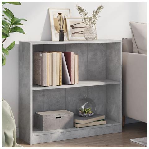 Libreria Grigio Calcestruzzo 80x24x75 Cm In Truciolato - Foto 10