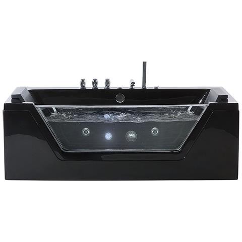 Moderna Vasca Idormassaggio Nera Con Led 160 Cm Samana - Foto 14