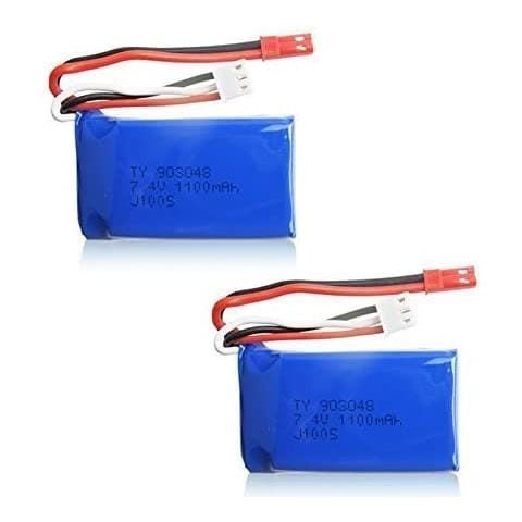 2 Pezzi Batterie Lipo Ricaricabile (7.4v 1100mah) Per Drone Auto Wltoys A949 A959 A969 A979 V912 V913 V262 L959 T23 T55 F45 - Foto 1