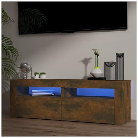 Mobile Porta TV con Luci LED Rovere Fumo 120x35x40 cm - Foto 10