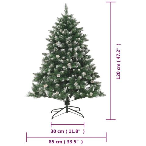 Albero Di Natale Artificiale Con Base 120 Cm Pvc - Foto 10