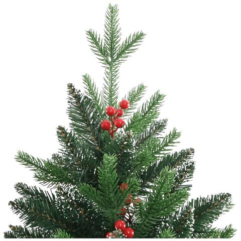 Albero Natale Artificiale Incernierato Con Bacche Rosse 120 Cm - Foto 2