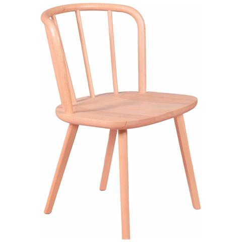 Sedia Da Pranzo Intagliata A Mano In Legno Di Faggio Naturale - Organic - Foto 1