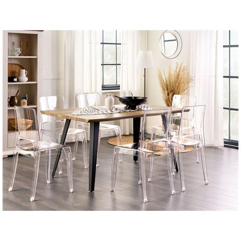 Set Di 2 Sedie Da Pranzo Trasparente Westbridge - Foto 1
