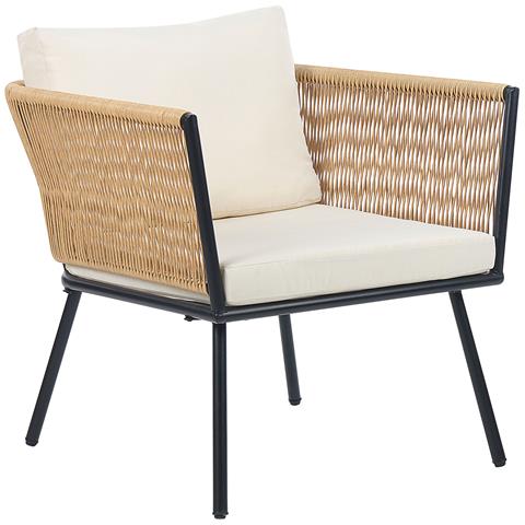 Set Bistro In Rattan Color Naturale E Cuscini Bianchi Gargano - Foto 8