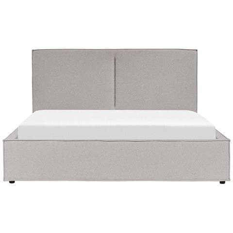 Letto Matrimoniale Tessuto Grigio Chiaro Con Contenitore 180 X 200 Cm Moissac - Foto 2