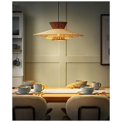 Lampadario Kabompo Rattan Marrone - Foto 1