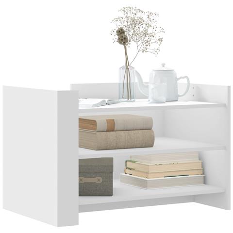 Tavolino Da Salotto Bianco 80x50x50 Cm In Legno Multistrato - Foto 3