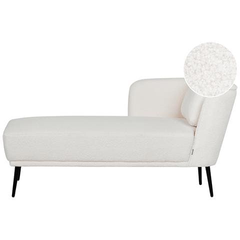 Chaise Longue Versione Destra Artheze Bouclé Bianco Sporco - Foto 2
