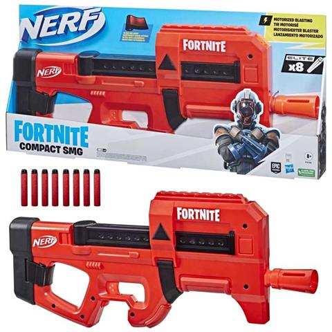 Pistola Blaster Motorizzata Compatta Smg Fortnite Con 8 Freccette, Rosso / Nero - Foto 5