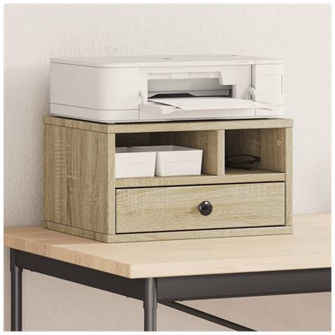 Supporto Stampante Rovere Sonoma 40x32x22,5cm Legno Multistrato - Foto 1