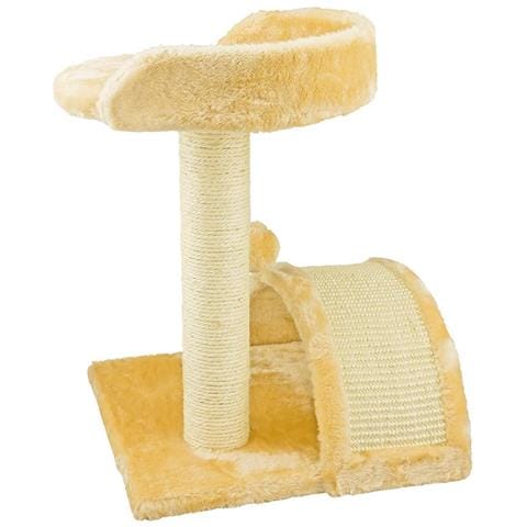 Tiragraffi Per Gatti Beige Con Gioco Pallina Palo 50cm Topolino Tunnel Soffice - Foto 3