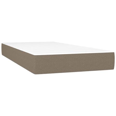 Letto a Molle con Materasso e LED Tortora 80x200 cm in Tessuto - Foto 2