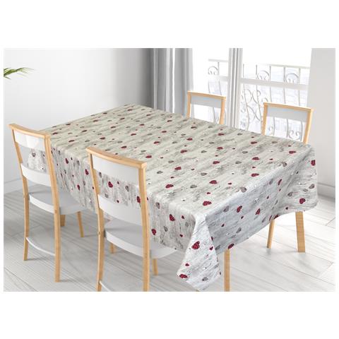 Tovaglia Per Salotto Cucina Tavolo 100% Cotone Made In Italy Happy Rp 140x180 Happy - Foto 1