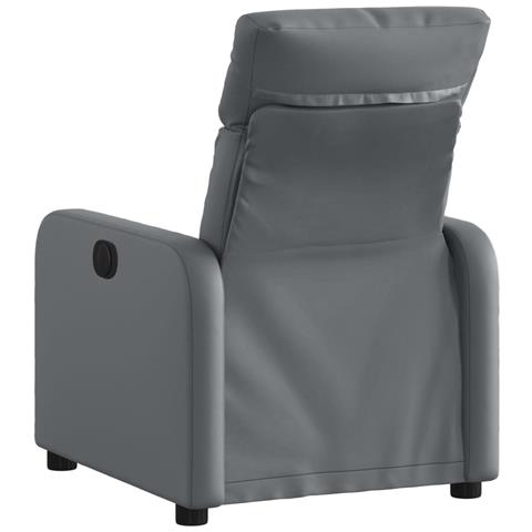 Poltrona Reclinabile Grigia In Similpelle - Foto 3