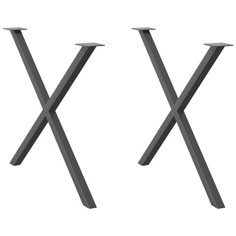 Gambe Tavolo Pranzo A X 2 Pz Antracite 90x(72-73) Cm Acciaio - Foto 1