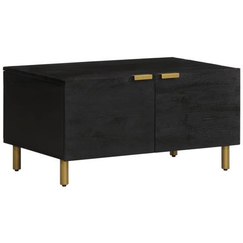 Tavolino Da Salotto Nero 80x50x40 Cm In Legno Multistrato - Foto 1