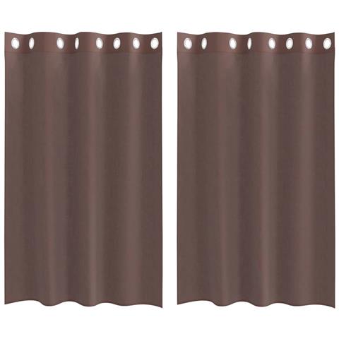 Tende In Voile Con Occhielli 2 Pz Marrone 140x175 Cm - Foto 2