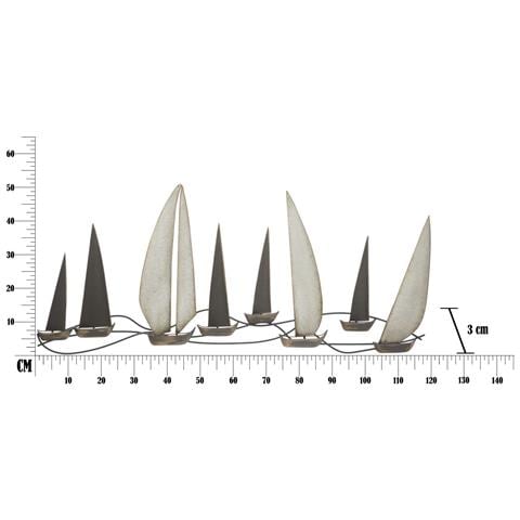 Decorazione In Metallo 3d Barche 4 - Multicolore - Metallo - 119x3x51 Cm - Foto 7