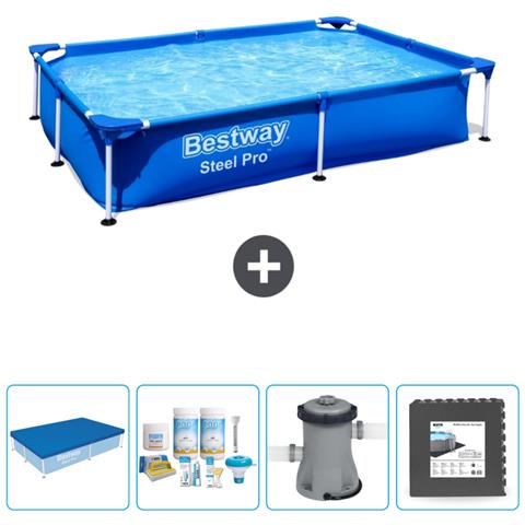 Piscina Fuori Terra - Rettangolo - 221x150x43 Cm - Blu - Include Accessori Coordinati Cb3 - Foto 1