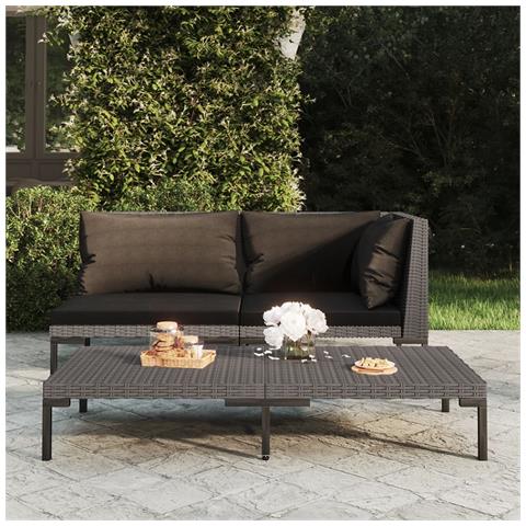 Lusso Casadino -  Divano Da Giardino Con Cuscini In Polyrattan Mezzo Tondo - Foto 6