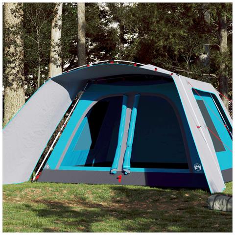 Tenda Familiare con Portico 9 Persone Blu a Rilascio Rapido - Foto 1