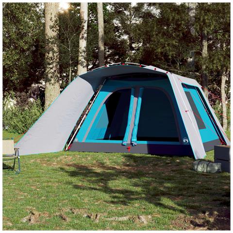 Tenda Familiare con Portico 9 Persone Blu a Rilascio Rapido - Foto 2