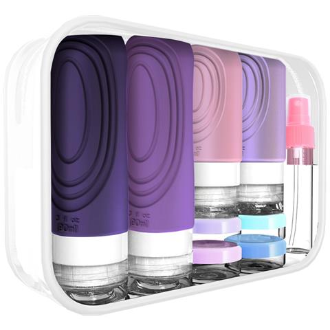Set Di Contenitori Da Viaggio In Silicone Per Articoli Da Toeletta - 17 Pezzi Purple - Foto 1