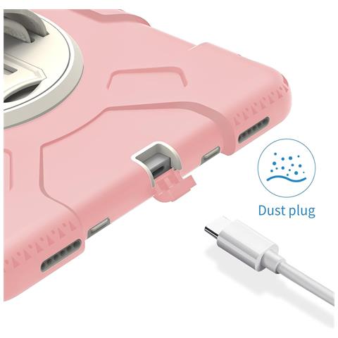 Custodia Per Ipad Mini 6 8.3” Girevole Con Supporto E Alloggiamento Per Stilo Rosa - Foto 2
