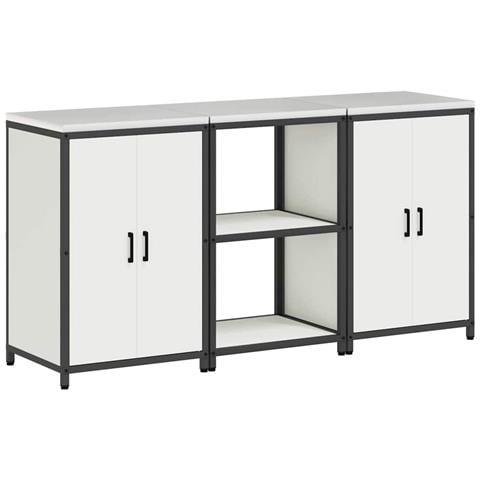 Set di Stoccaggio per Cucina 3 pcs Bianco 180 x 50 x 92 cm - Foto 1