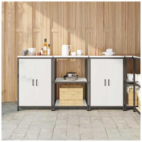 Set di Stoccaggio per Cucina 3 pcs Bianco 180 x 50 x 92 cm - Foto 2
