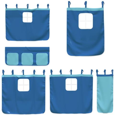 Letto a Castello senza Materasso Blu 75x190 cm Massello Pino - Foto 9